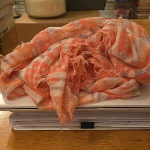 Plaid Orange and Pink Scarf